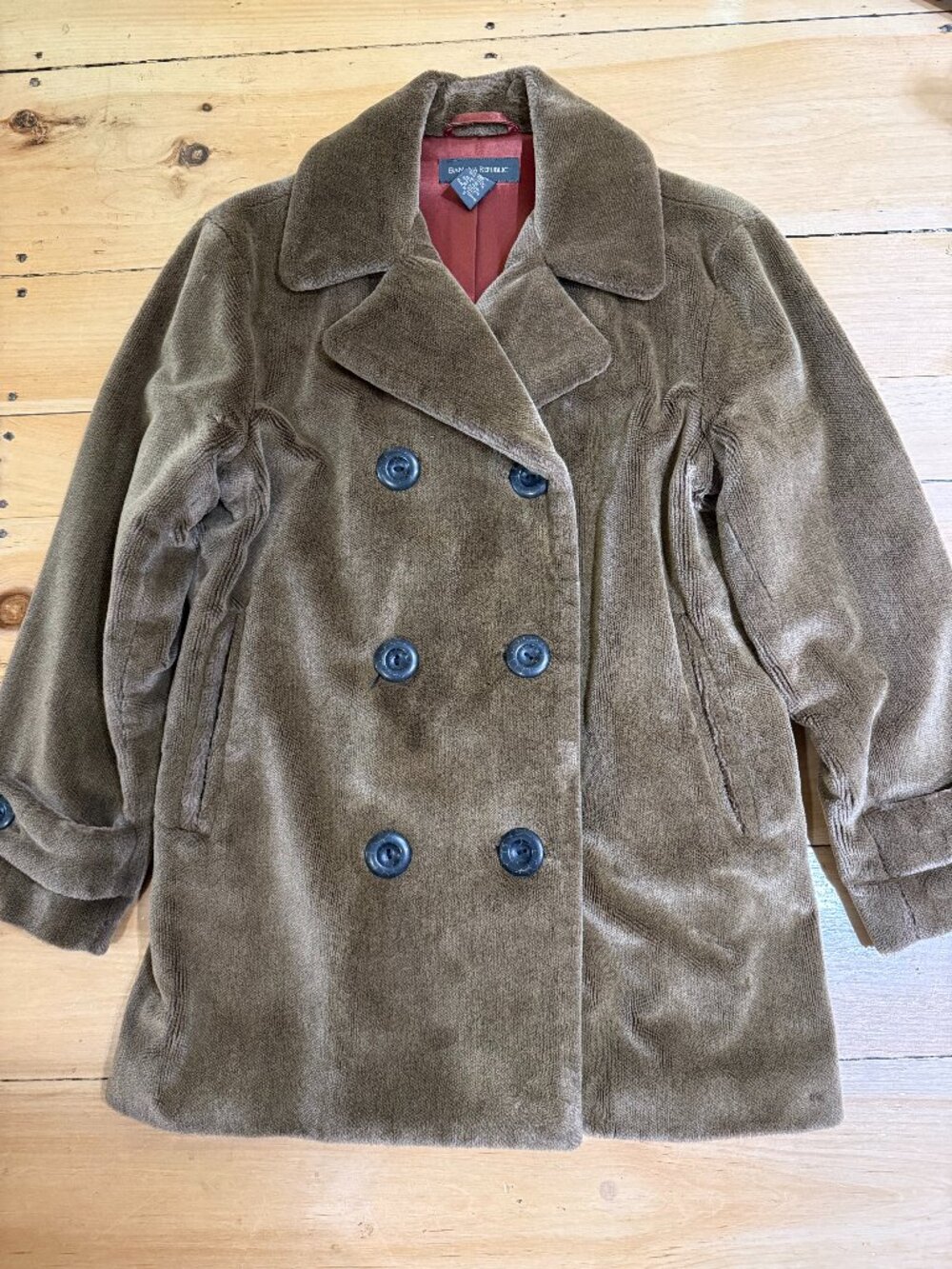 Banana Republic Women’s Faux Fur Double-Breasted Coat – Size S